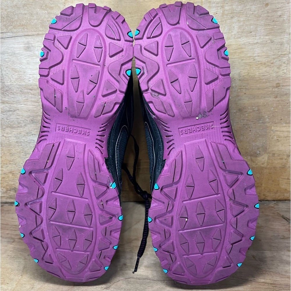 Skechers Hillcrest Womens Sz 9 Trail Running Shoes Sneakers Black Purple 149820 - Picture 7 of 8